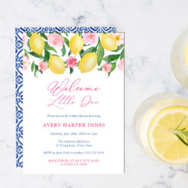 Welcome Little One Capri Lemons Girl Baby Dusche Einladung