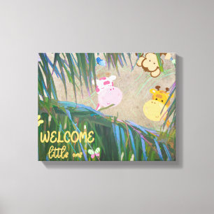 Welcome Little One Dschungel Kinderzimmer Art Leinwanddruck