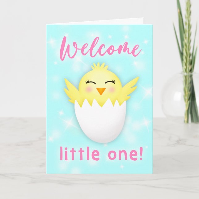 Welcome Little One New Baby Karte (Vorderseite)