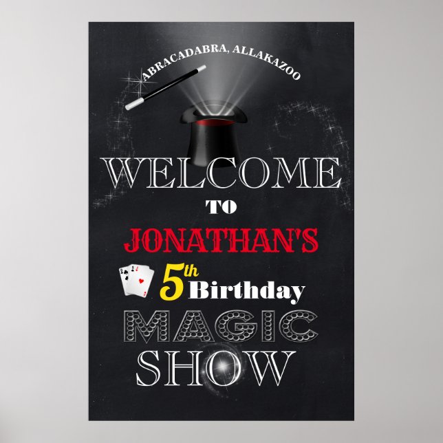 Welcome Magic Show Geburtstag Poster (Vorne)