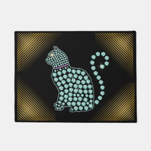 Welcome Mat Jeweled Kristall Cat Fußmatte