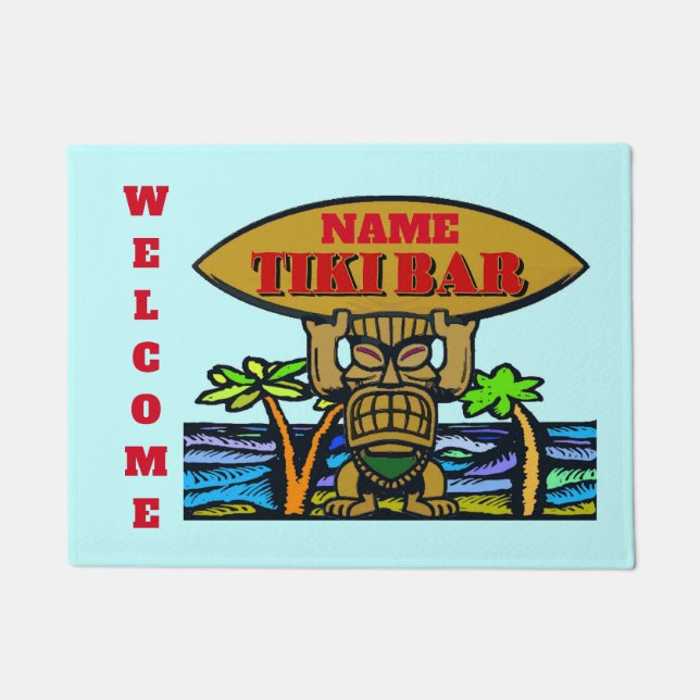 Welcome Mat, Tiki Bar Doormat Fußmatte (Vorderseite)