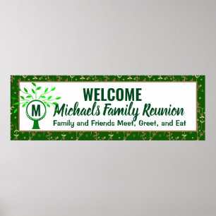 Welcome Monogram Family Tree Wiedersehen Poster
