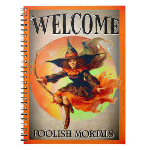 Welcome Mortal Halloween Hexe Notizblock