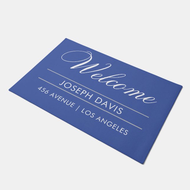 Welcome|Name|Address Modern Fußmatte (Schrägansicht)
