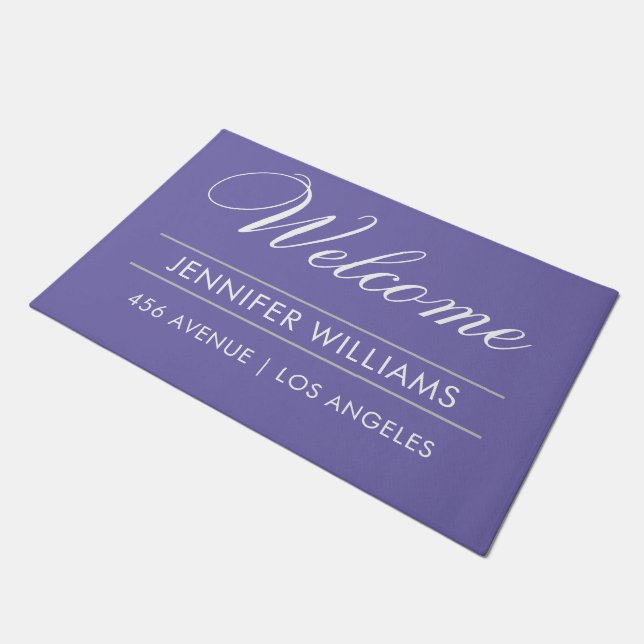 Welcome|Name|Address Modern Fußmatte (Schrägansicht)