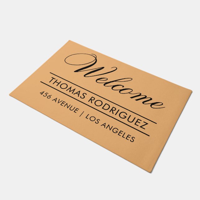Welcome|Name|Address Modern Fußmatte (Schrägansicht)