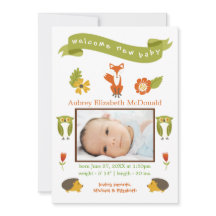 Welcome New Baby Woodland - Geburtserklärung