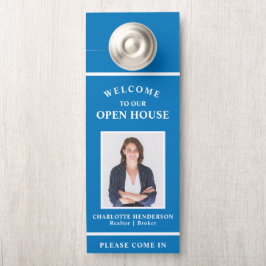 Welcome Open House Real Anwesen Agent Foto Blue Türanhänger