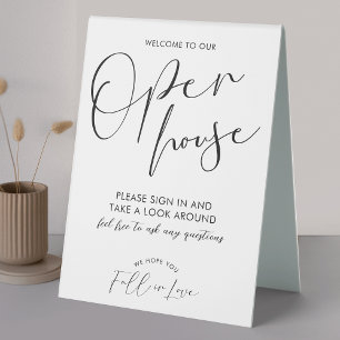 Welcome Open House Real Anwesen Minimalistisch Tischaufsteller