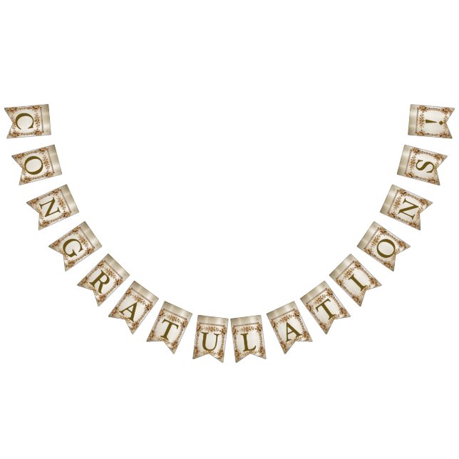 Welcome Party Gold Verziert Rectangle Dimond Blume Wimpelkette (Alle)