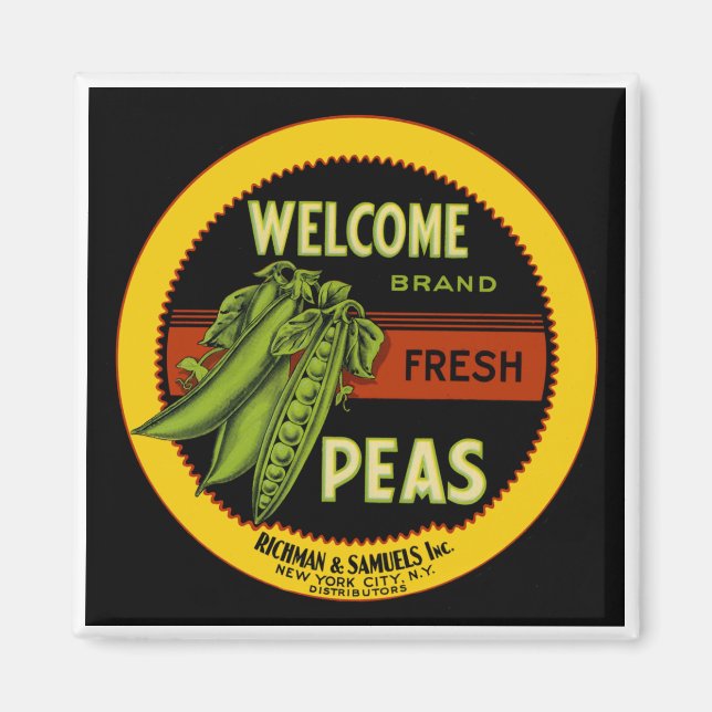 Welcome Peas Label New York Magnet (Vorne)