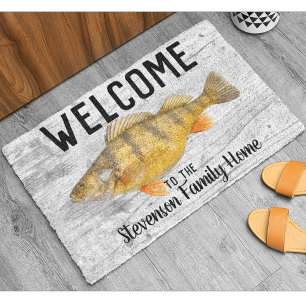 Welcome Perse Fishing Family Name Zuhause Hütte Fußmatte
