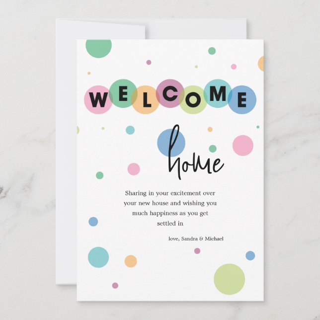 Welcome Polka Dots Grußkarte Karte (Vorderseite)