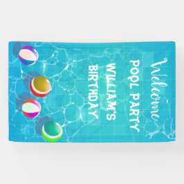 Welcome Pool Party Geburtstagsbanner Banner