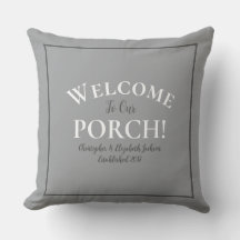 Welcome Porch Custom Trendy Gray Black Calligraphy