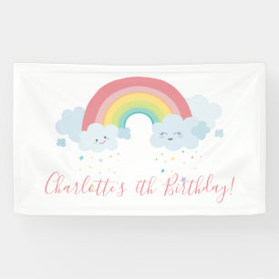 WELCOME RAINBOW CLOUDS kawaii Party Pastellfarben Banner