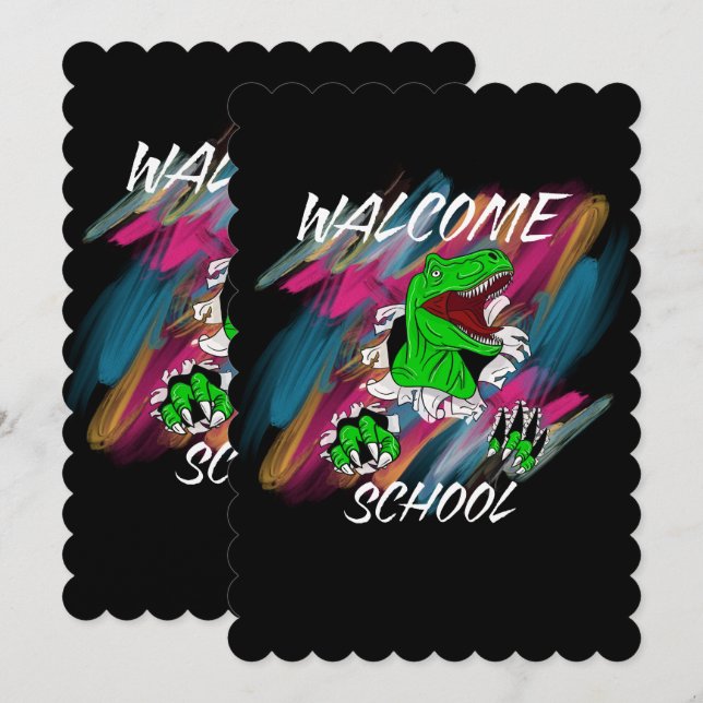 WELCOME SCHOOL WELCOME  BACK TO SCHOOL  EINLADUNG (Vorne/Hinten)