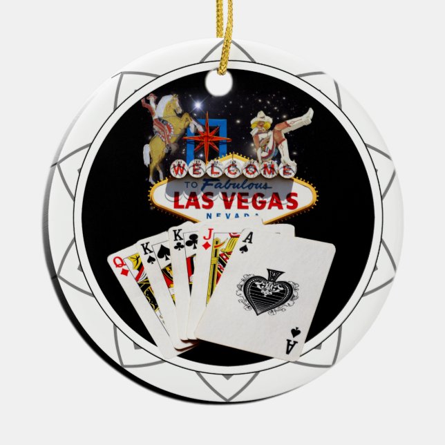 Welcome Sign Black Poker Chip Keramikornament (Vorne)