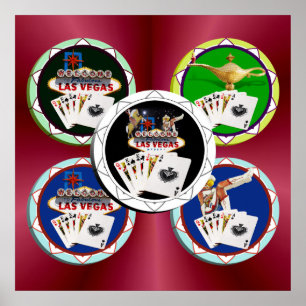 Welcome Sign Black Poker Chip Poster