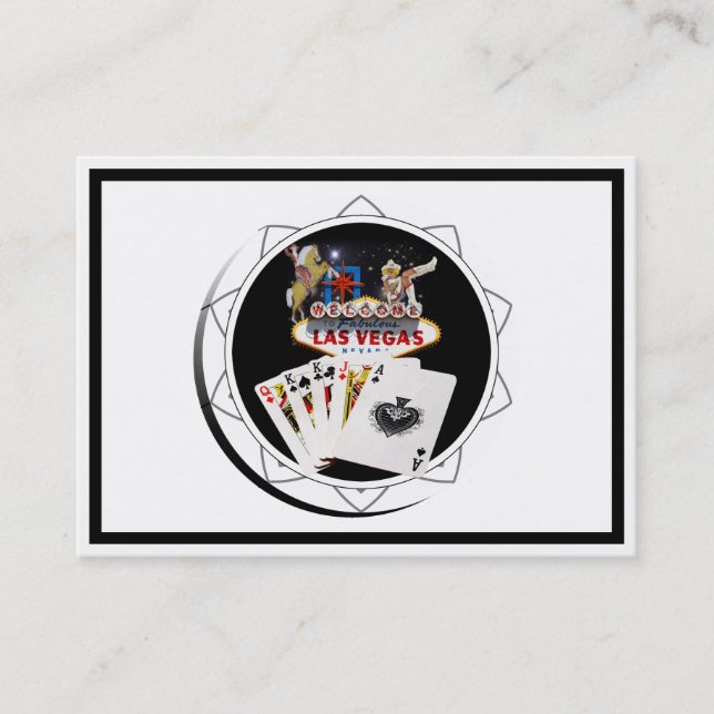 Welcome Sign Black Poker Chip Visitenkarte (Vorderseite)