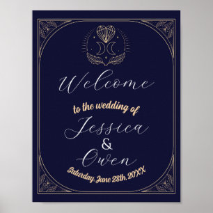 Welcome Sign Tarot Hochzeit Herz Kristallmond Poster