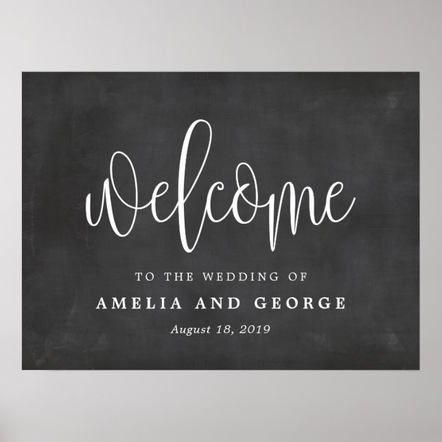 Welcome Sign Wählen Sie Ihre Größe Liebliche Kalli Poster (Vorne)