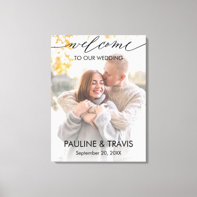 Welcome sign wedding modern text leinwanddruck (Vorderseite)