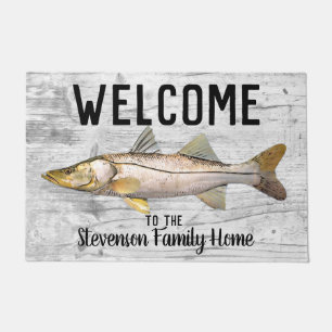 Welcome Snook Fishing Family Name Zuhause Hütte Fußmatte