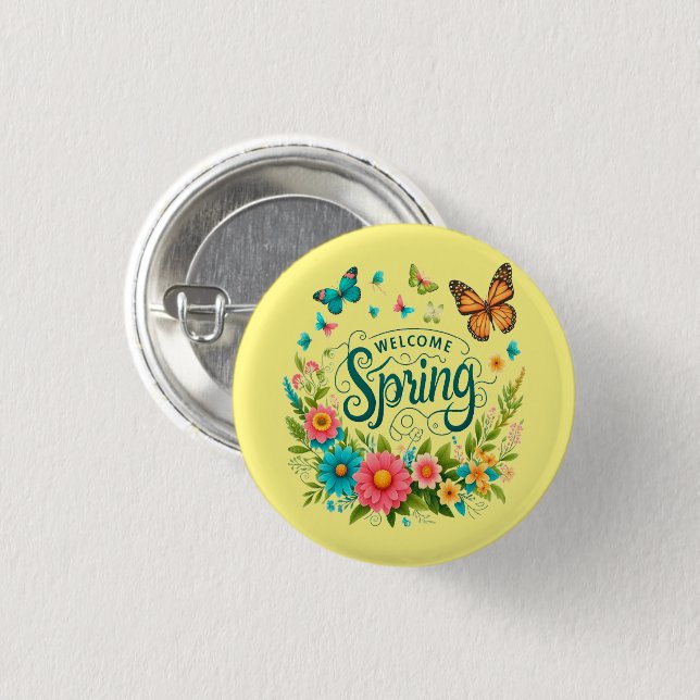 Welcome spring floral  button (Vorne & Hinten)