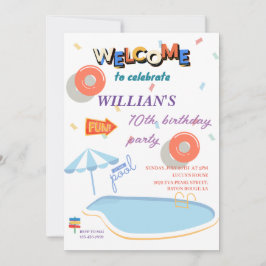 Welcome Summer Birthday Pool Party Einladung