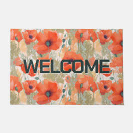 Welcome Summer Poppies Fußmatte