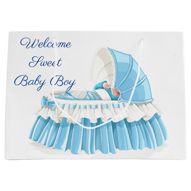 Welcome Sweet Baby Boy Große Geschenktüte (Vorderseite)