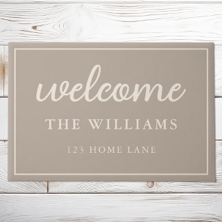 Welcome Tan Familienname Personalisiert Fußmatte