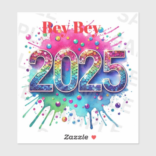 Welcome the New Year Sticker Design (Blatt)