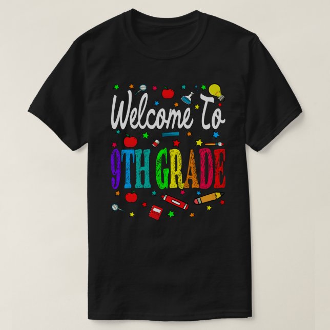 Welcome To 9th Grade Back To School T-Shirt (Design vorne)