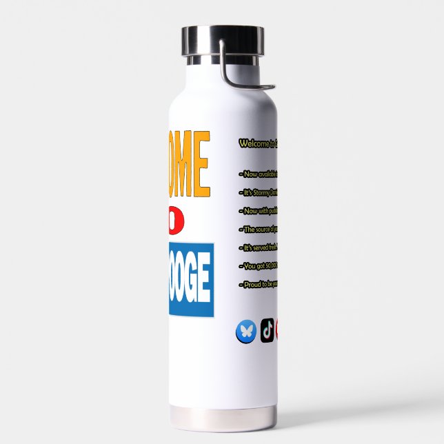 "Welcome to GeekSpooge" Water Bottle Trinkflasche (Links)