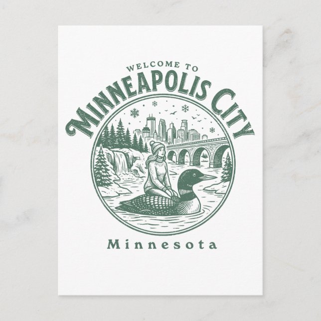 Welcome to Minneapolis City Minnesota Postkarte (Vorderseite)