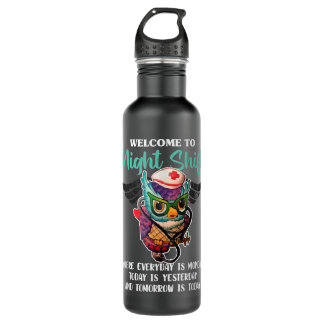 Welcome To Night Shift - Funny Nursing Nurse Owls  Edelstahlflasche