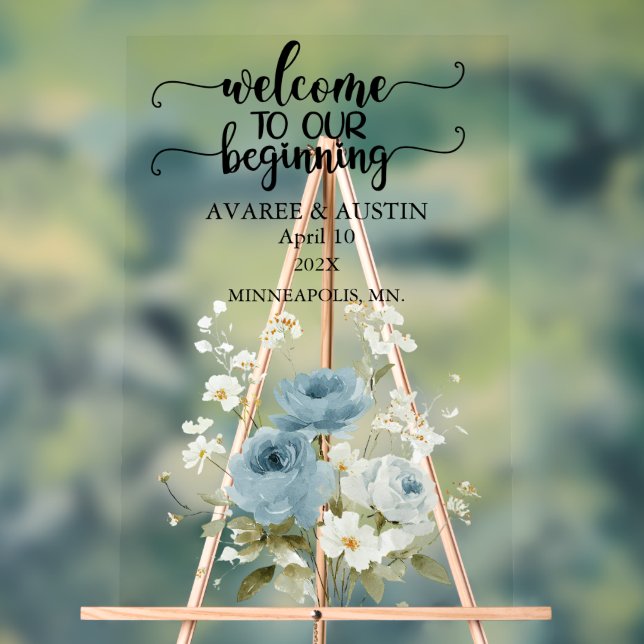 Welcome to our Beginning Wedding  Acrylic Sign (Neutre)