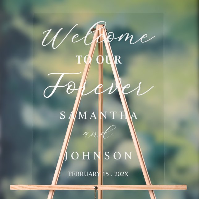 Welcome to Our Forever Script Wedding Welcome (Neutre)