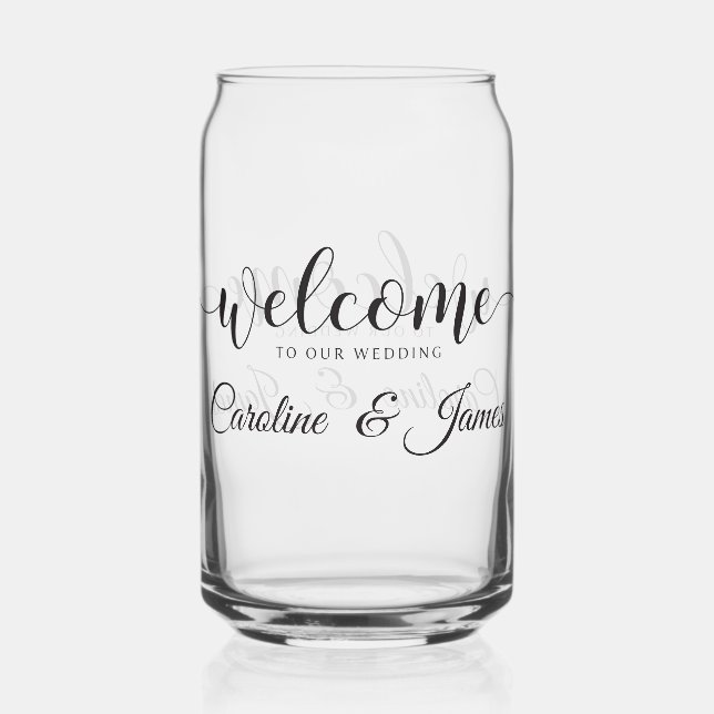 Welcome to Our Wedding  Add Name  Dosenglas (Vorderseite)