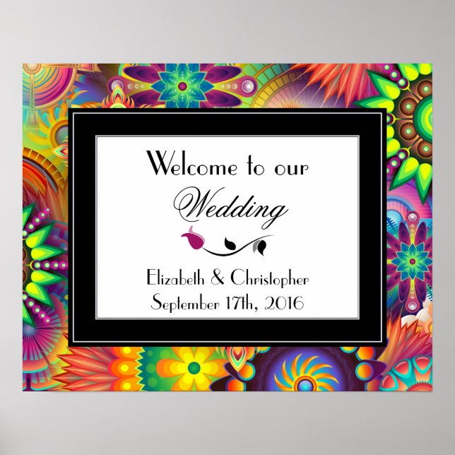 Welcome To Our Wedding Art Deco Style Poster (Vorne)