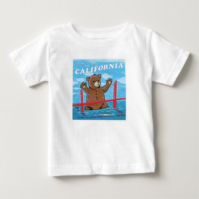 Welcome To Sunny California Giant Teddy Bear Baby T-shirt (Vorderseite)