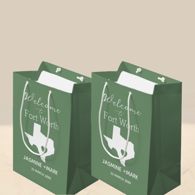 Welcome to Texas Fort Worth Custom Party Gift  Mittlere Geschenktüte (Von Creator hochgeladen)