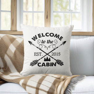 Welcome to the Cabin   Rustic Arrows Kissen