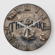 Welcome to the Lake Rustic Anchor Nautical