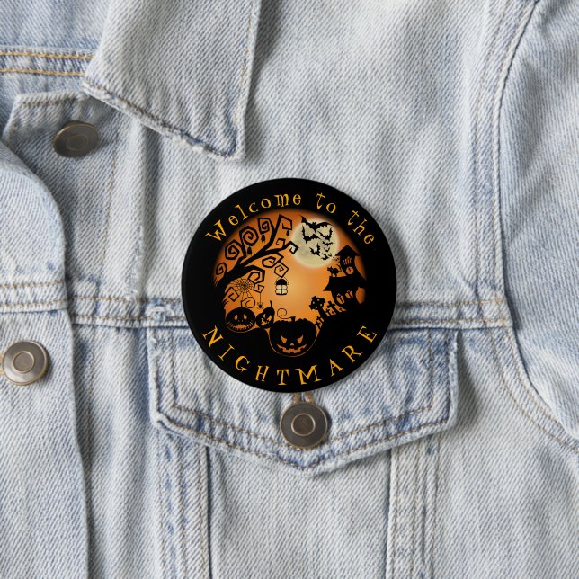 Welcome to the Nightmare Halloween Pumpkin Custom Button (Beispiel)