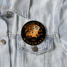 Welcome to the Nightmare Halloween Pumpkin Custom Button