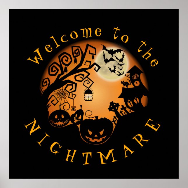Welcome to the Nightmare Halloween Pumpkin Custom Poster (Vorne)